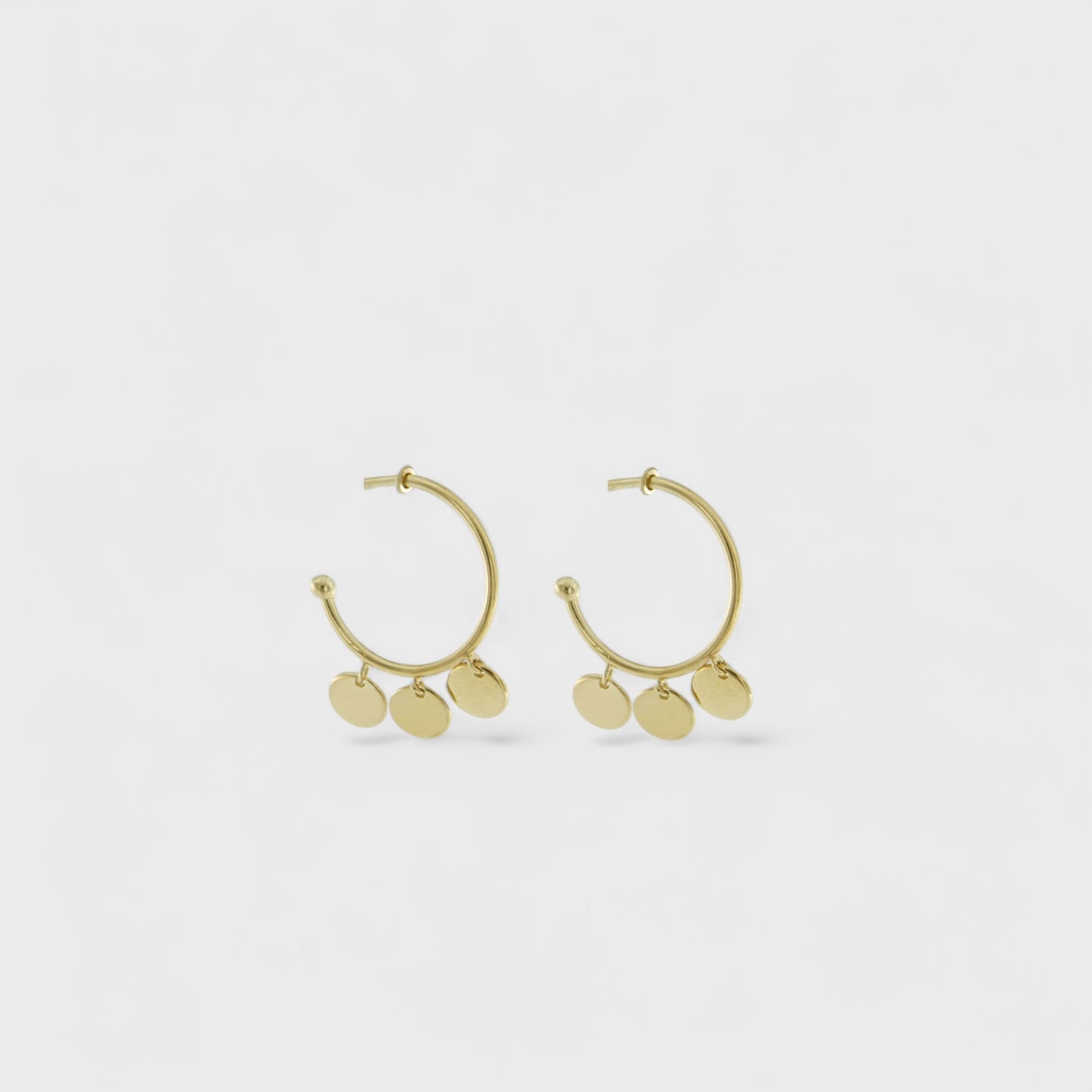 Orecchini cerchietto in oro 9 kt con pendenti i a cerchio