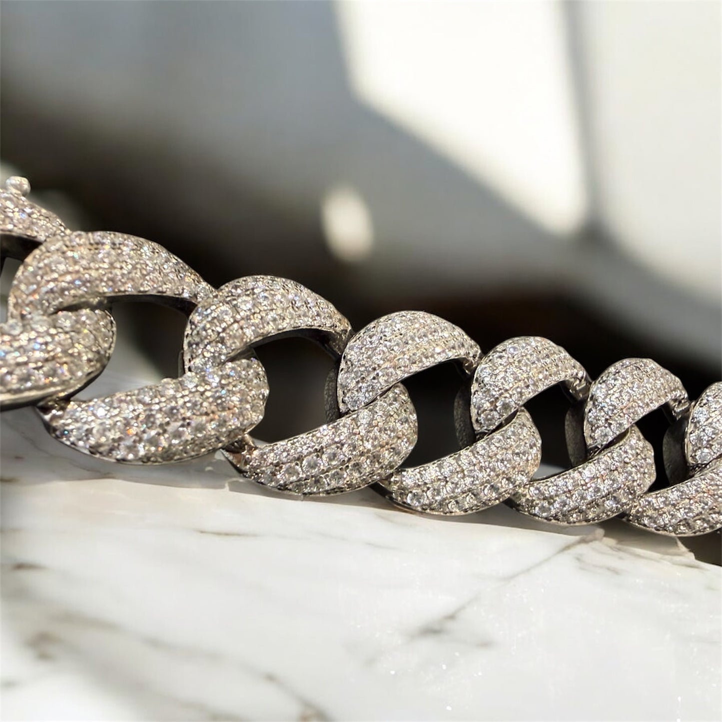 Bracciali Groumette Rodiato con Zirconi Bianchi in Argento 925