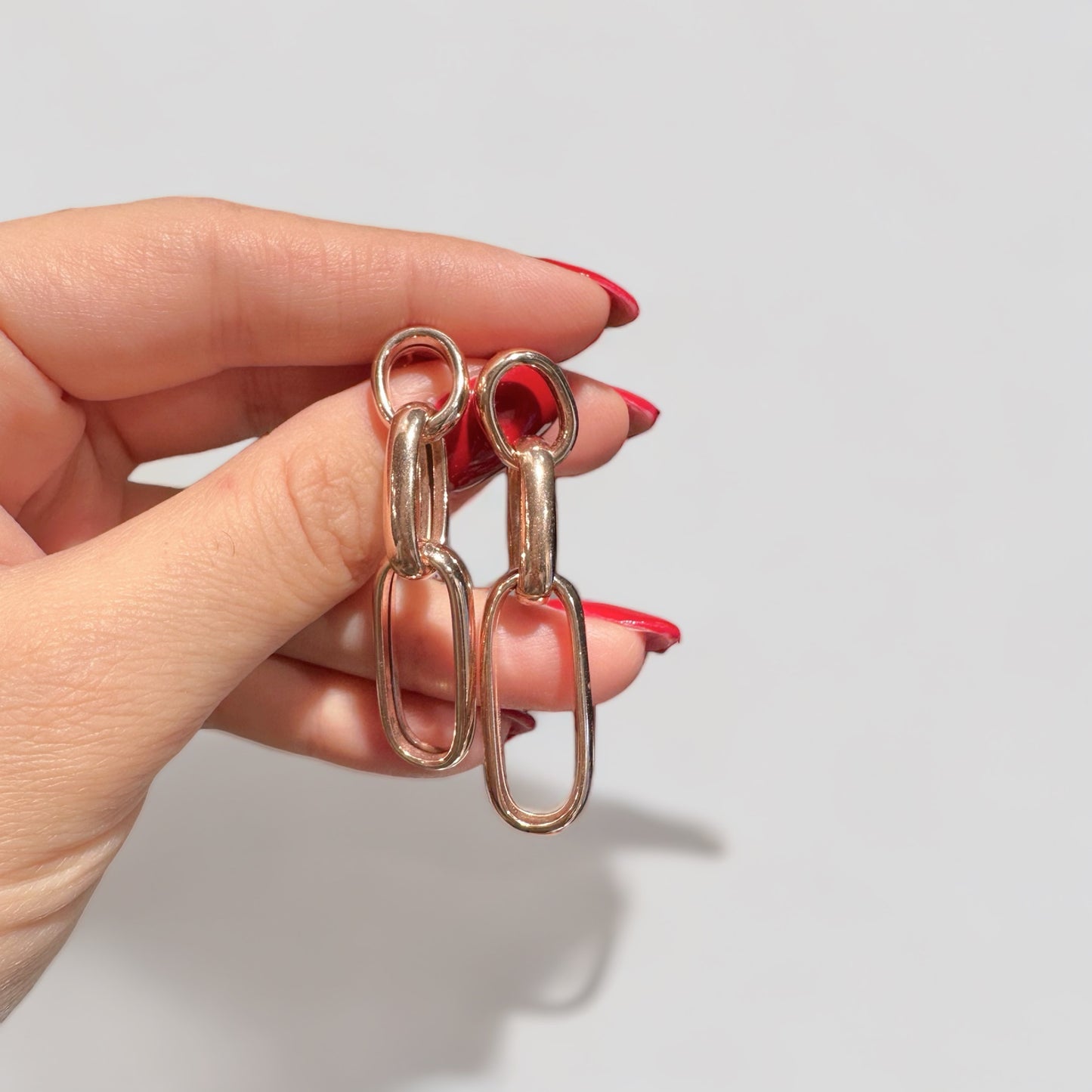 orecchini catena in argento 925 placcato oro rosa
