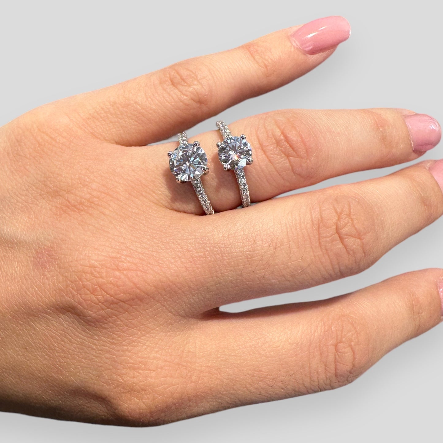 #Anello solitario 4 griffe in argento 925 rodiato con zircone centrale da 1 ct o 1,5 ct circa