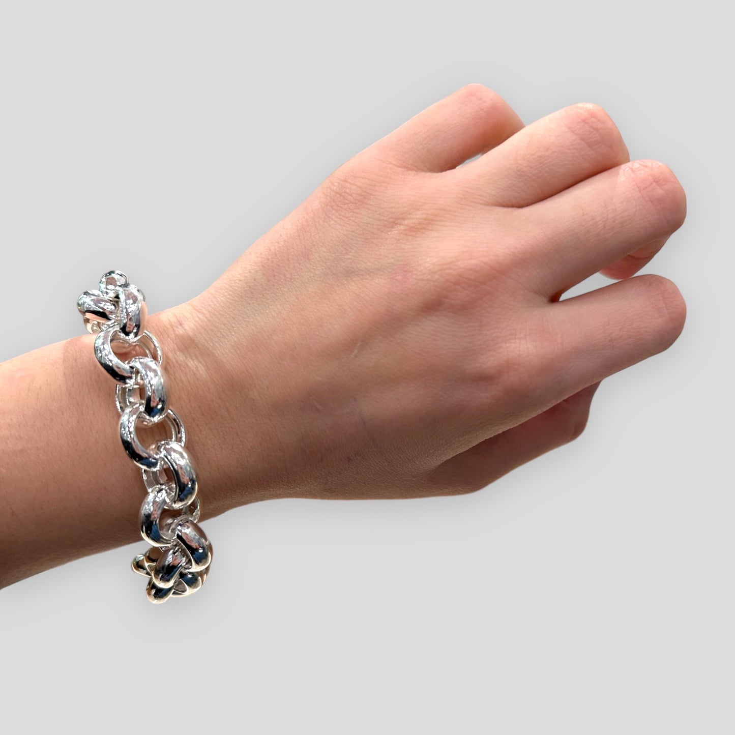 Bracciale rollò in argento 925, 17mm di larghezza