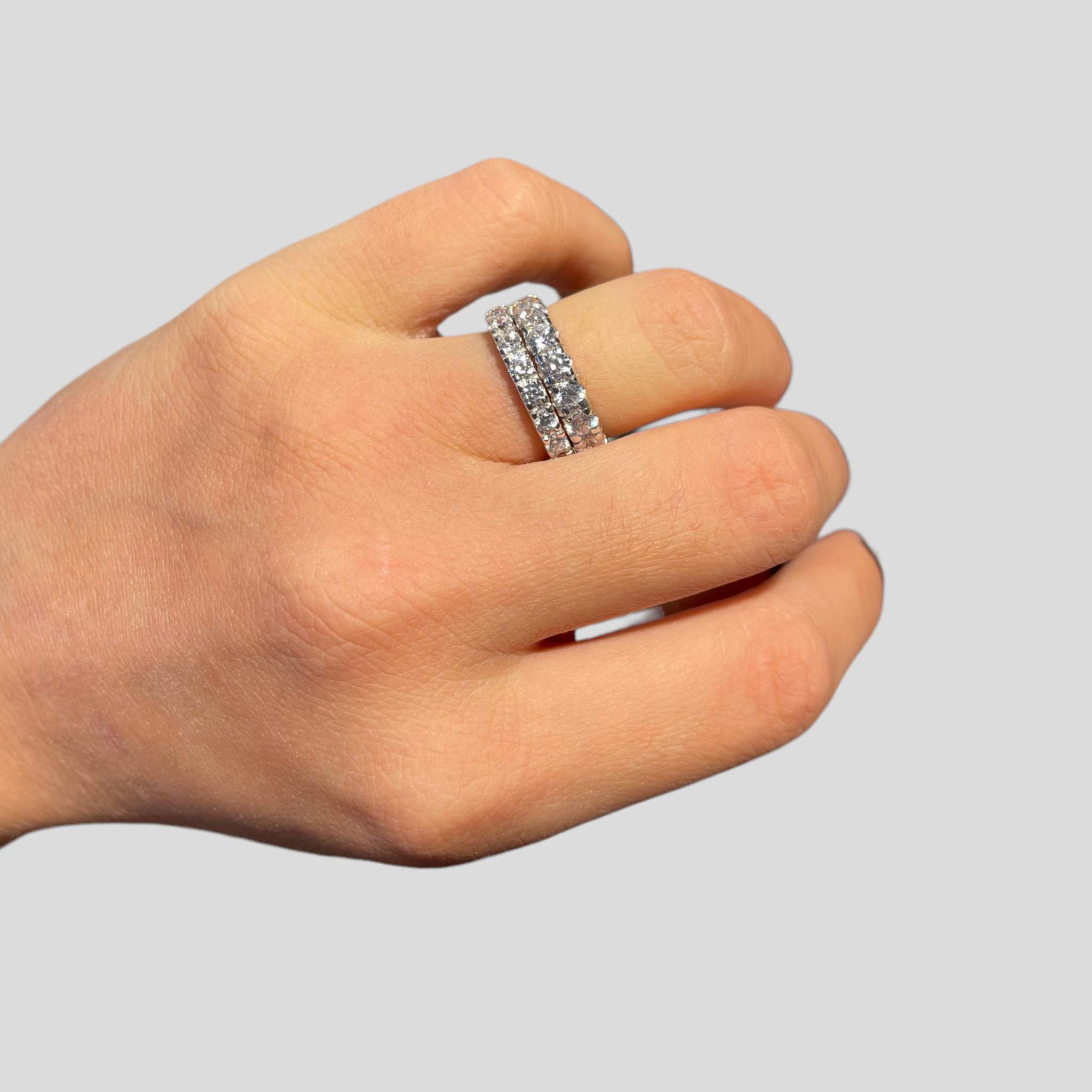 Anello Eternity Fedina in Argento 925 con Zirconi Grandi e Piccoli in