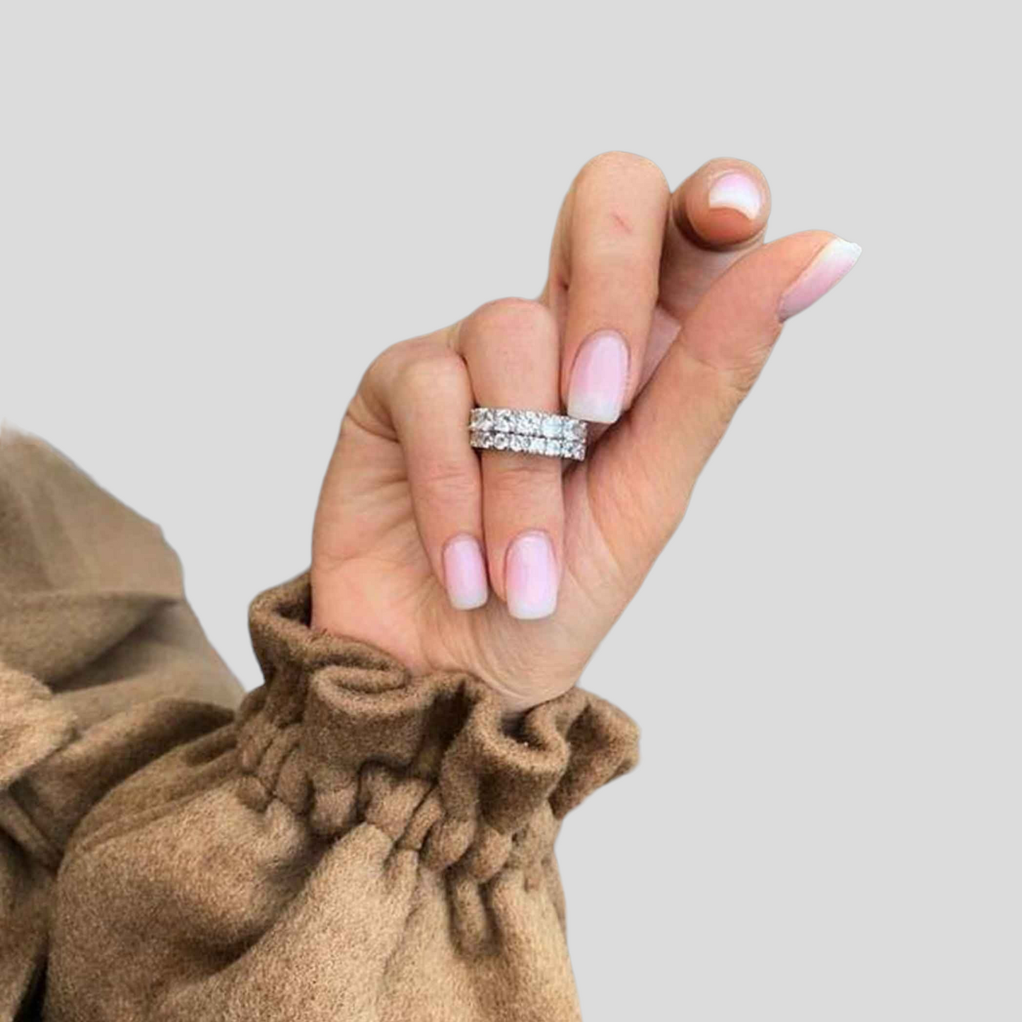 Anello Eternity Fedina in Argento 925 con Zirconi Grandi e Piccoli in Argento, Placcato Oro Giallo e Placcato Oro Rosa