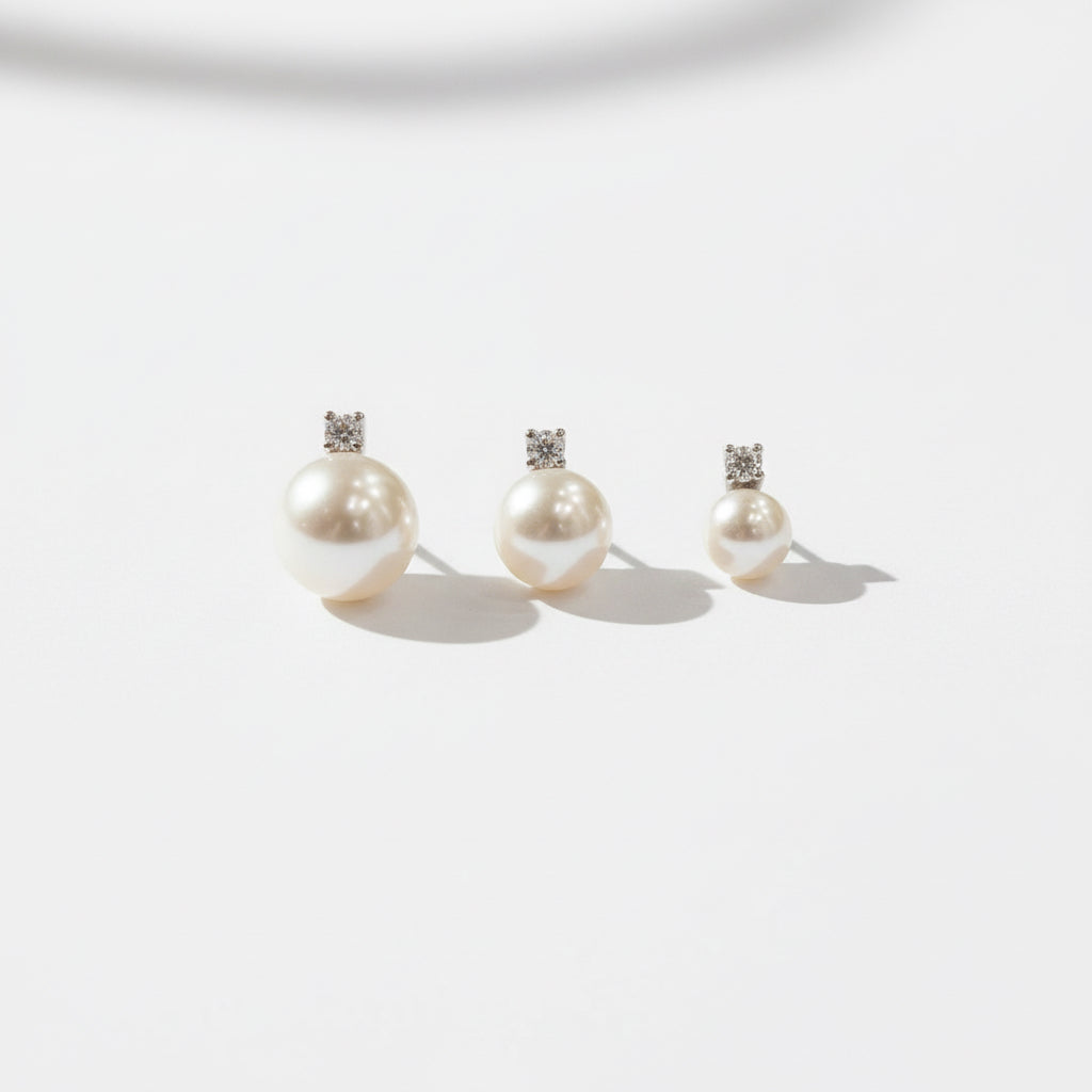 Orecchini in argento 925 Rodiato in perle e punti luce