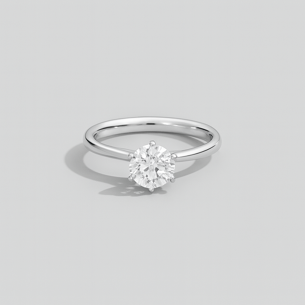 #Anello solitario 6 griffe con zircone in argento 925 rodiato