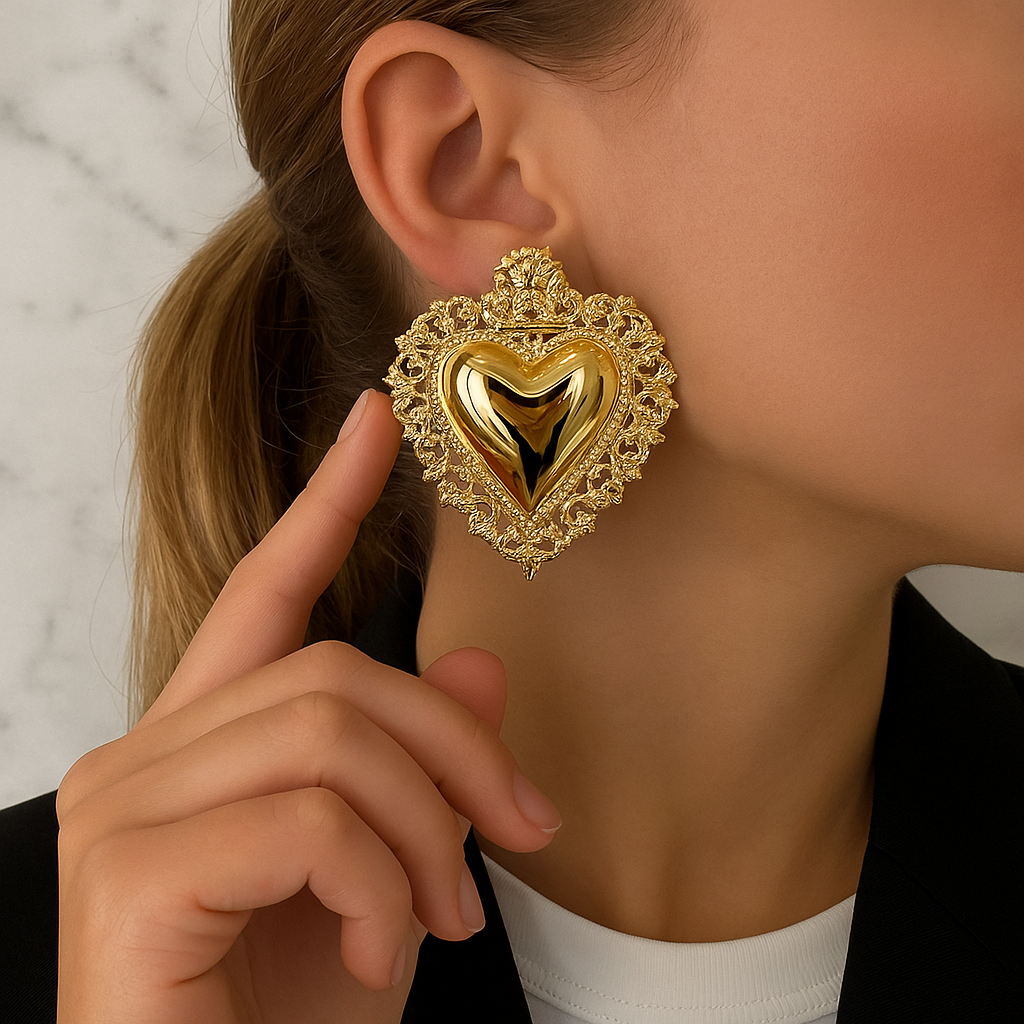 Orecchini Cuore Sacro