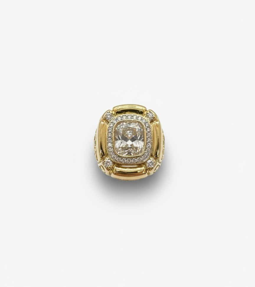 Royal Shine Anello in Ottone con Gemma Centrale