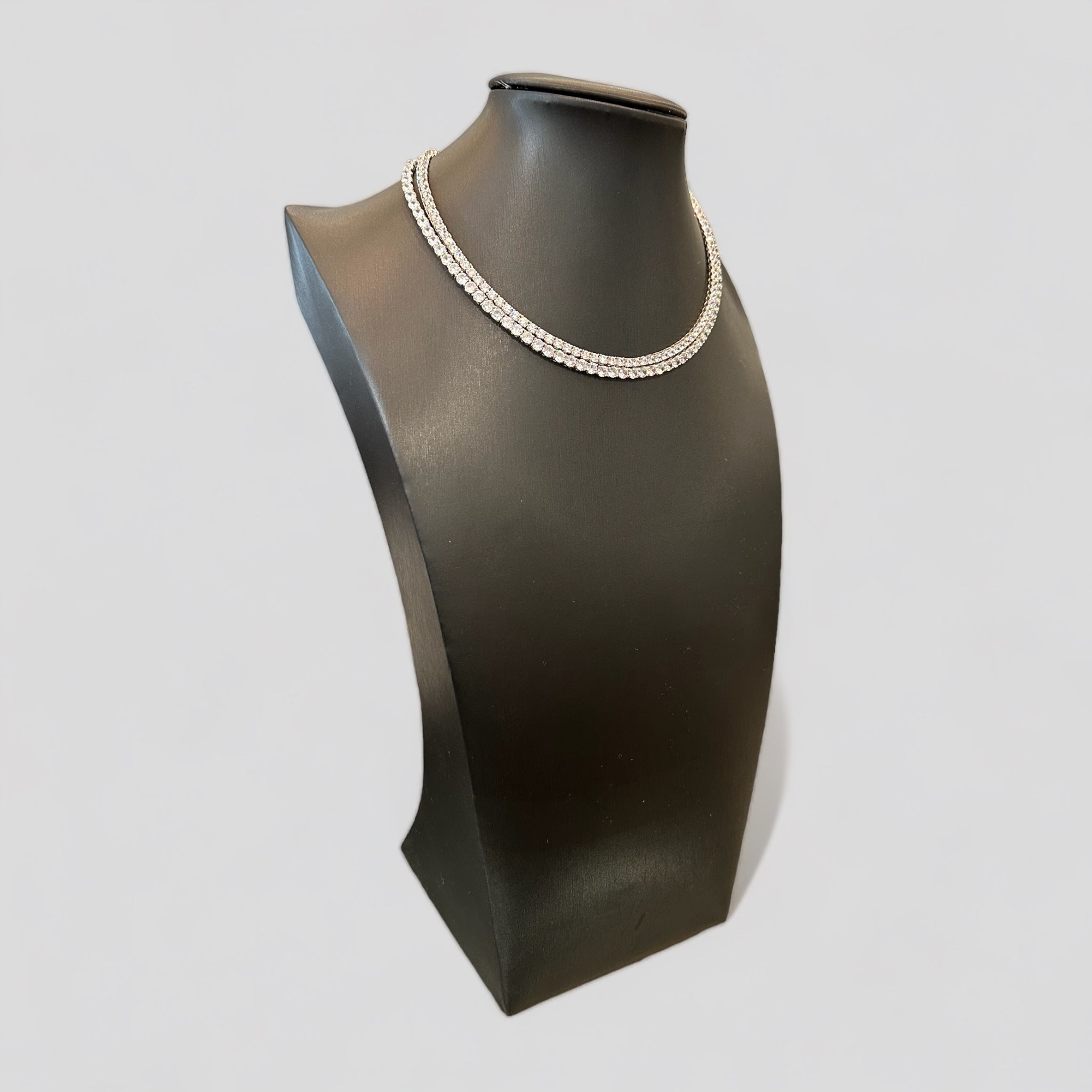 Collana Tennis con Zirconi Taglio Brillante in Argento 925 - Disponibile in 3 Colori e Lunghezze