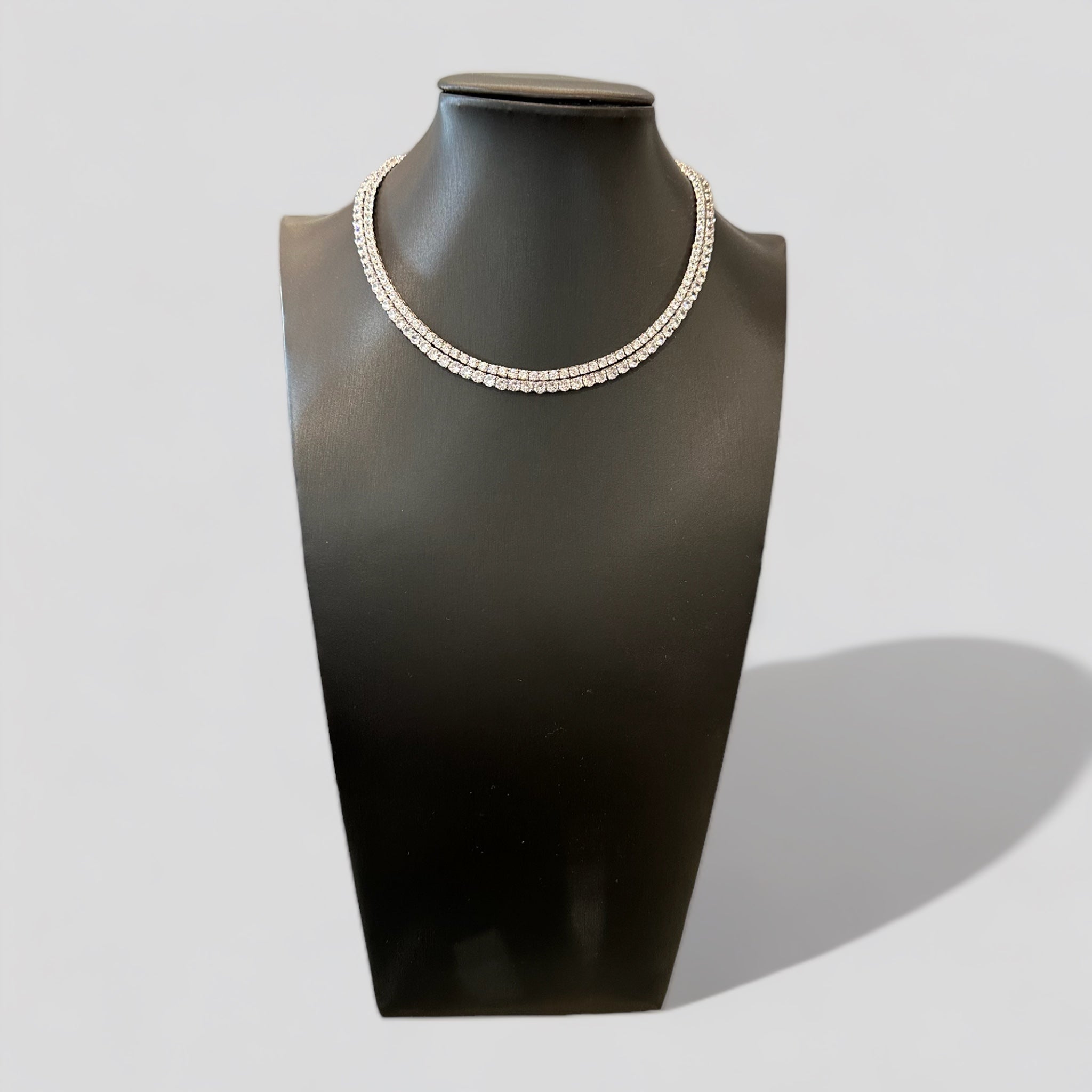 Collana Tennis con Zirconi Taglio Brillante in Argento 925 - Disponibile in 3 Colori e Lunghezze