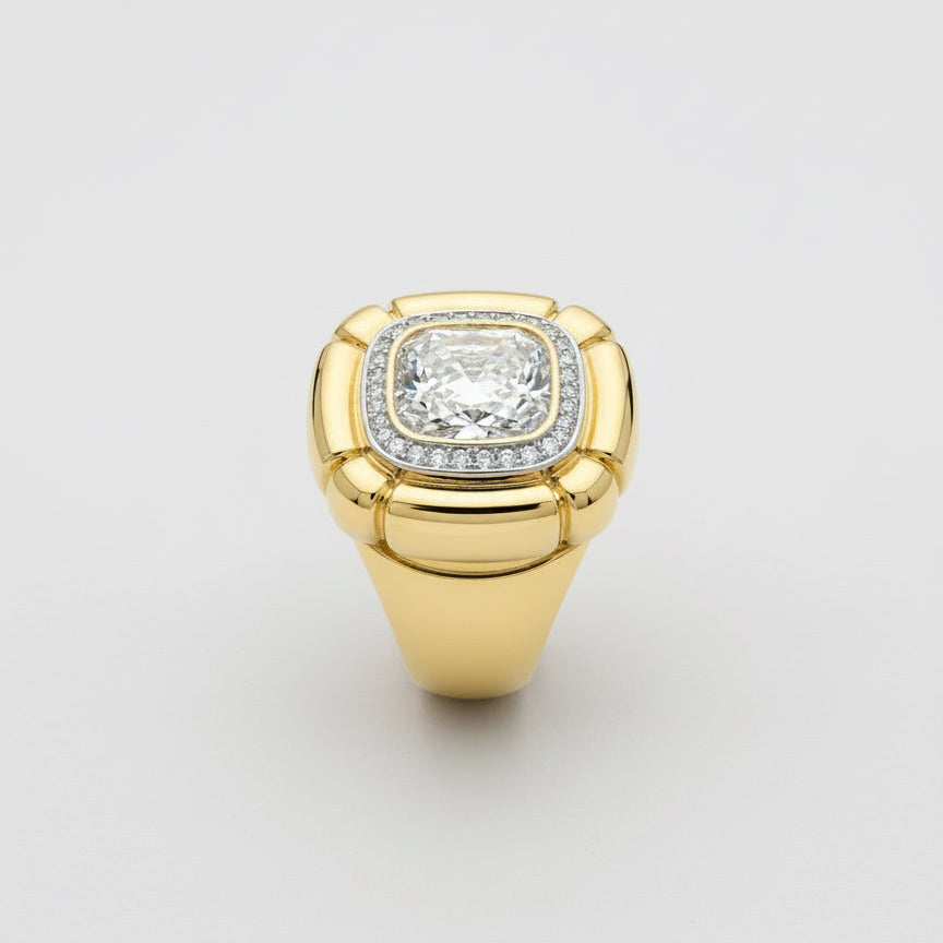 Royal Shine Anello in Ottone con Gemma Centrale
