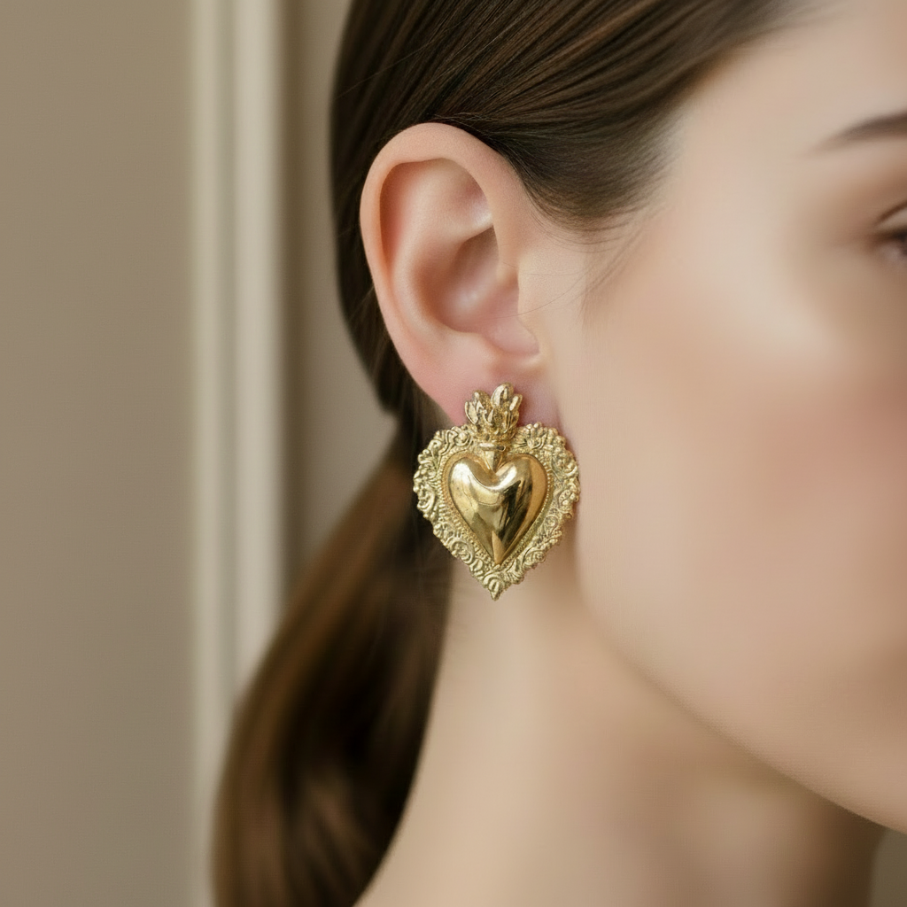 Orecchini Cuore Sacro