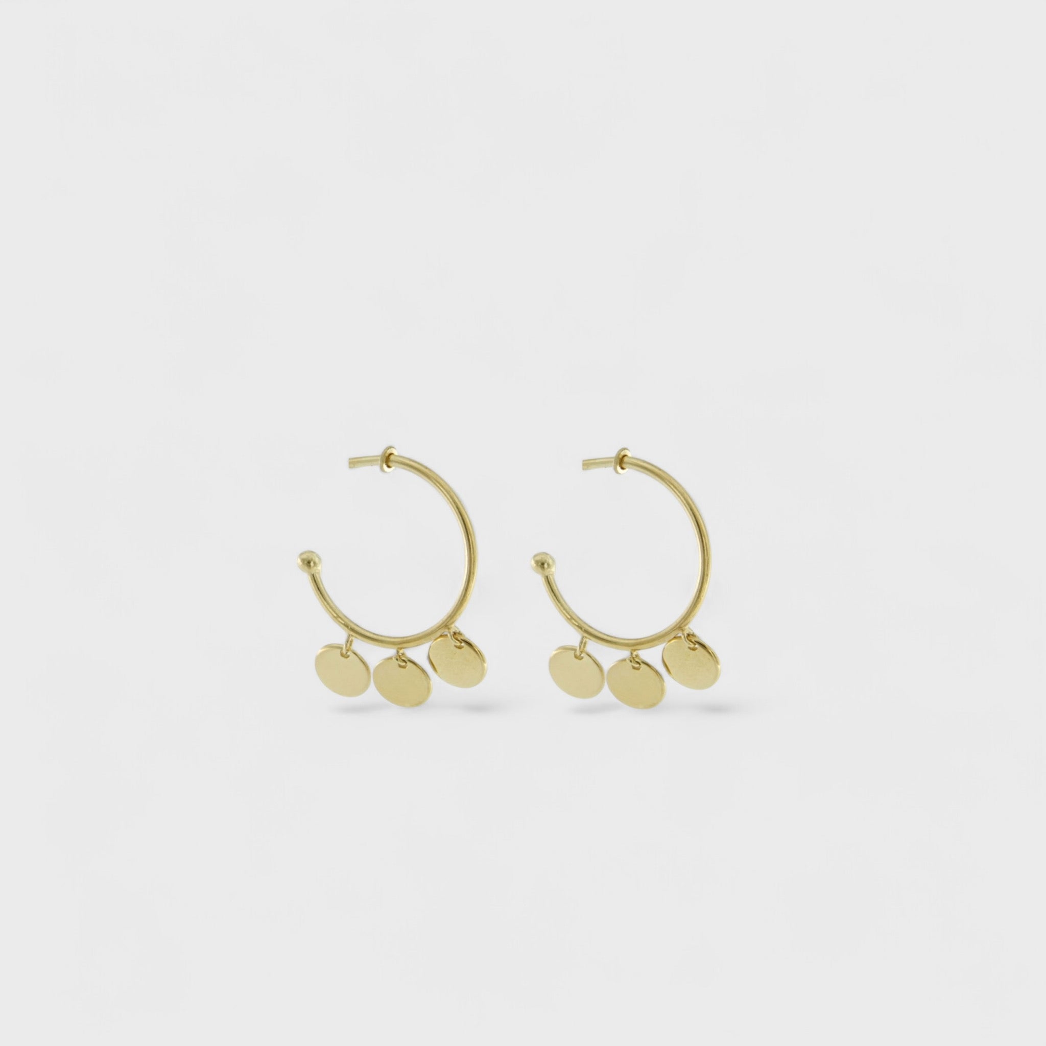 Orecchini cerchietto in oro 9 kt con pendenti i a cerchio