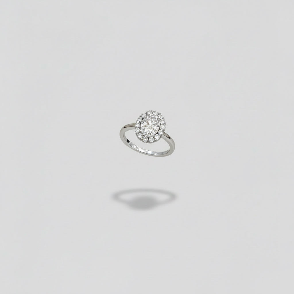 Anello a Fiore con punti luce in zirconi in Argento 925% regolabile