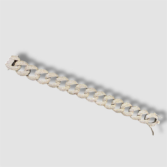 Bracciali Groumette Rodiato con Zirconi Bianchi in Argento 925