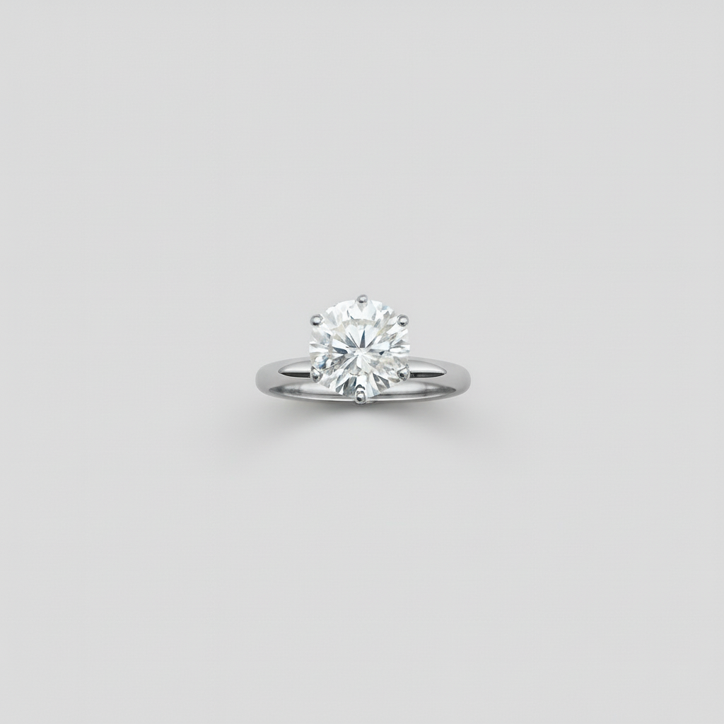 Anello Solitario 6 Griff in Argento 925 con Zircone Caratura 3,30 e Taglio Brillante peso 4,3gr