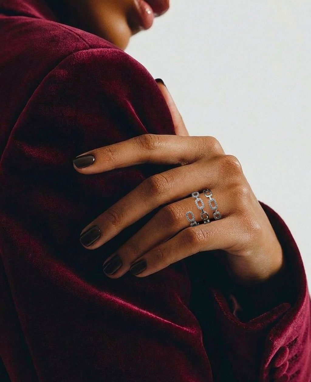 Anello Maglia Luxury in Oro 18K e Zirconi