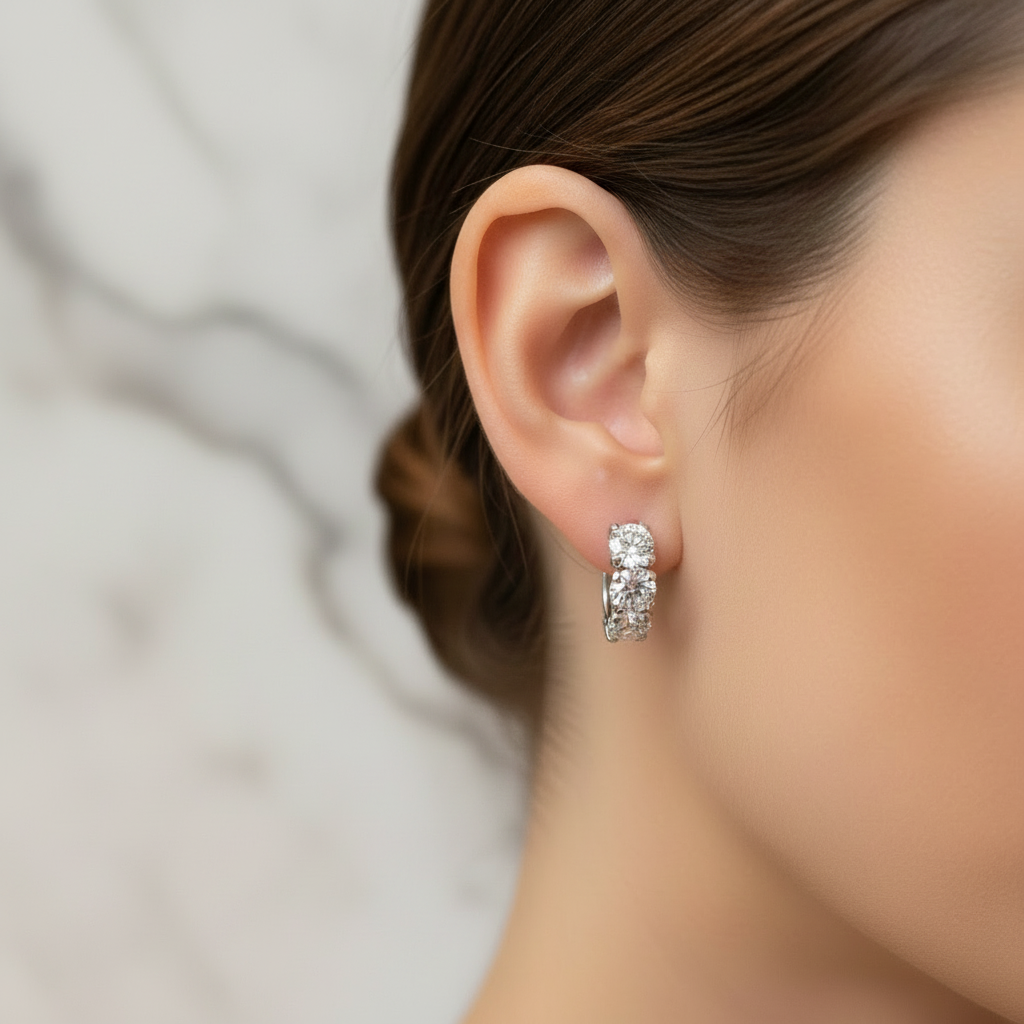 Orecchini Trilogy in Argento 925 e Zirconi