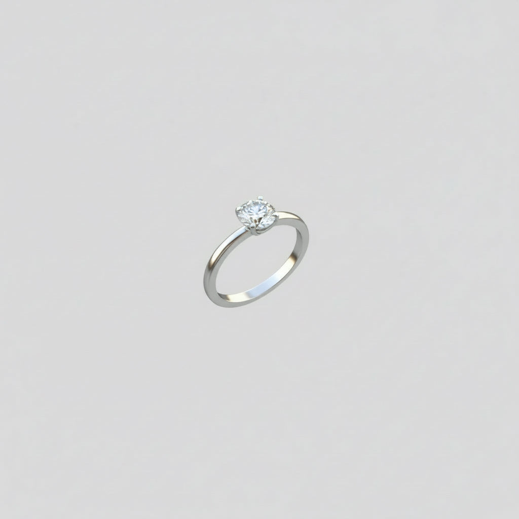 #Anello solitario 4griffe con zircone di circa 1,5 ct in argento 925 rodiato