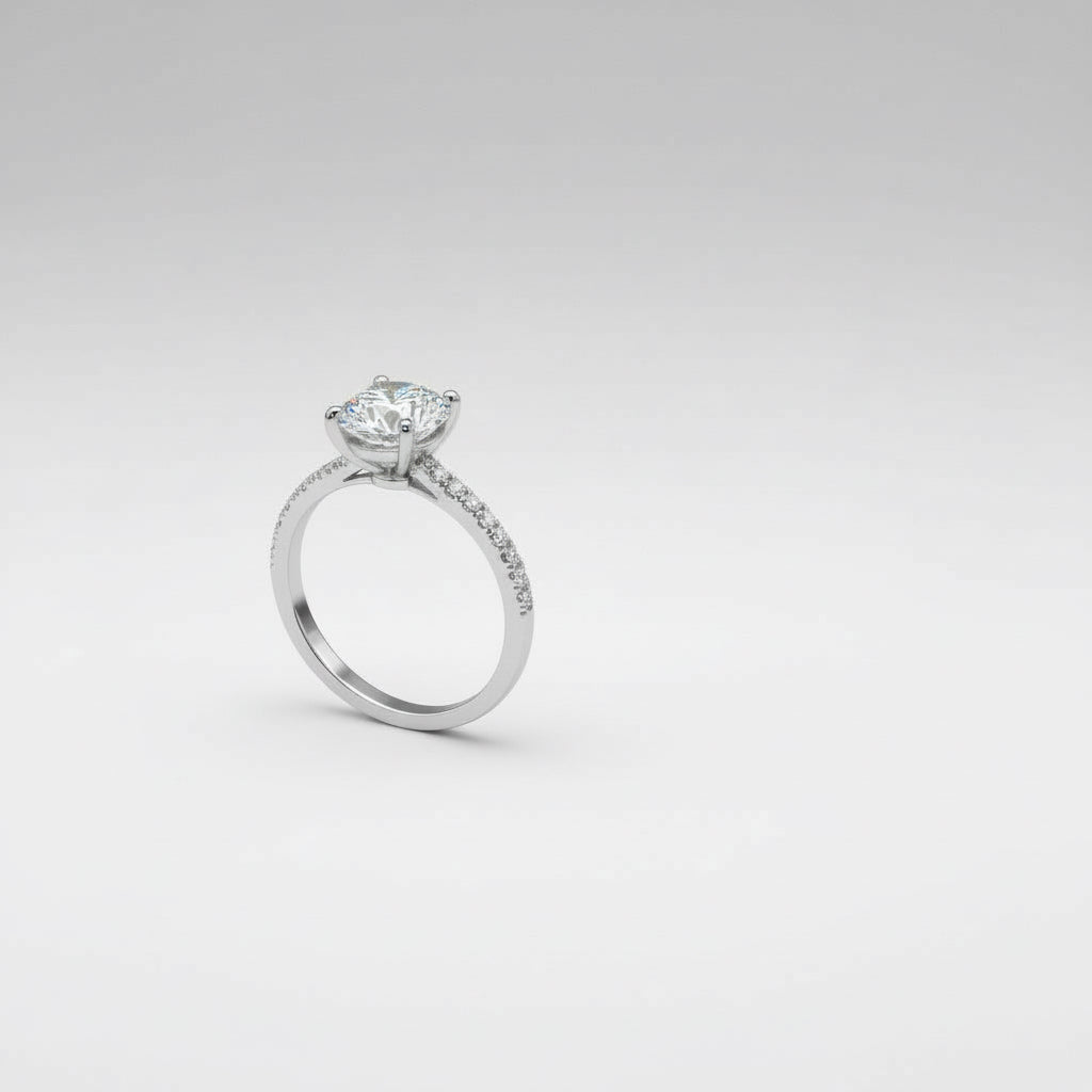 #Anello solitario 4 griffe in argento 925 rodiato con zircone centrale da 1 ct o 1,5 ct circa