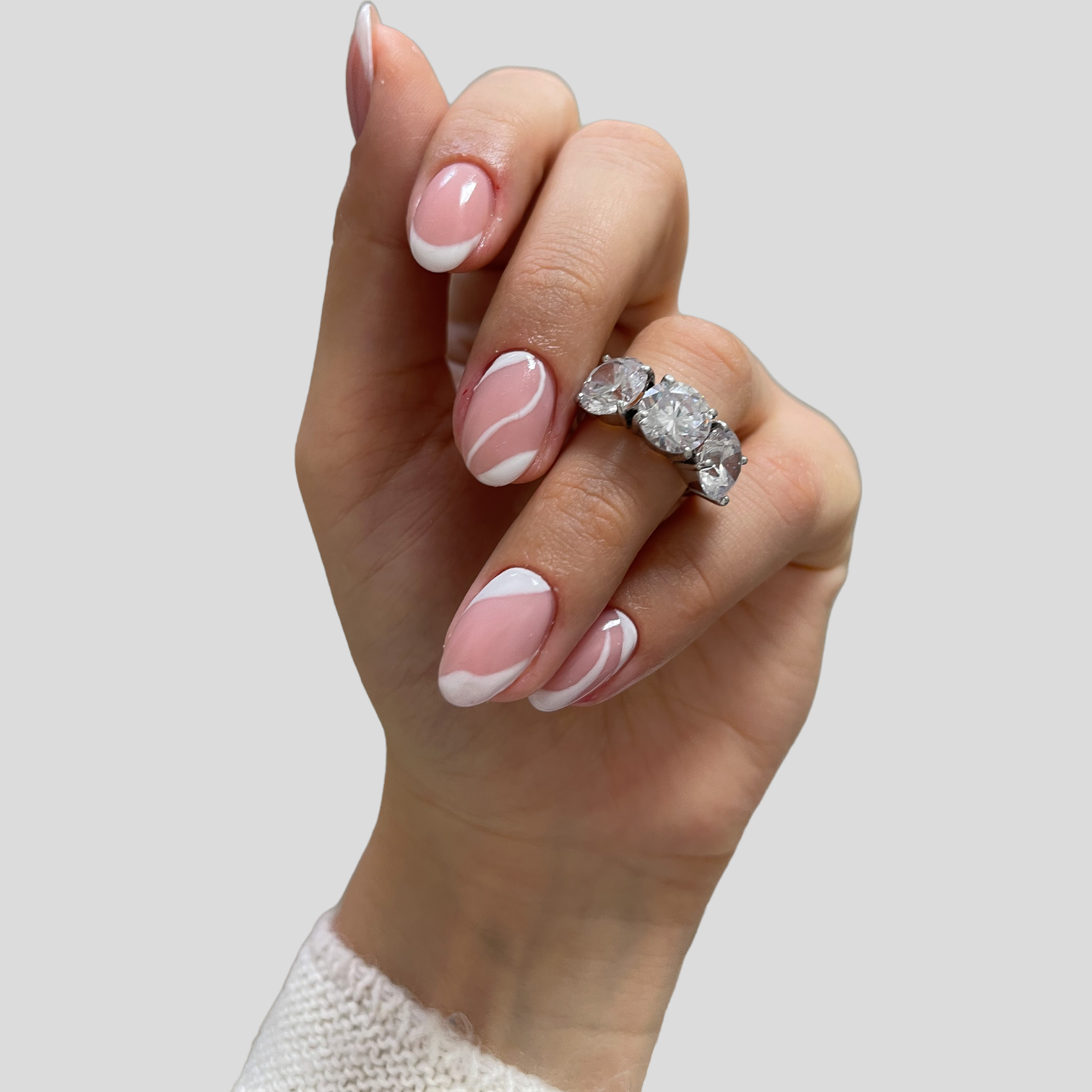 Anello Trilogy con Zirconi Taglio Brillante in Argento 925