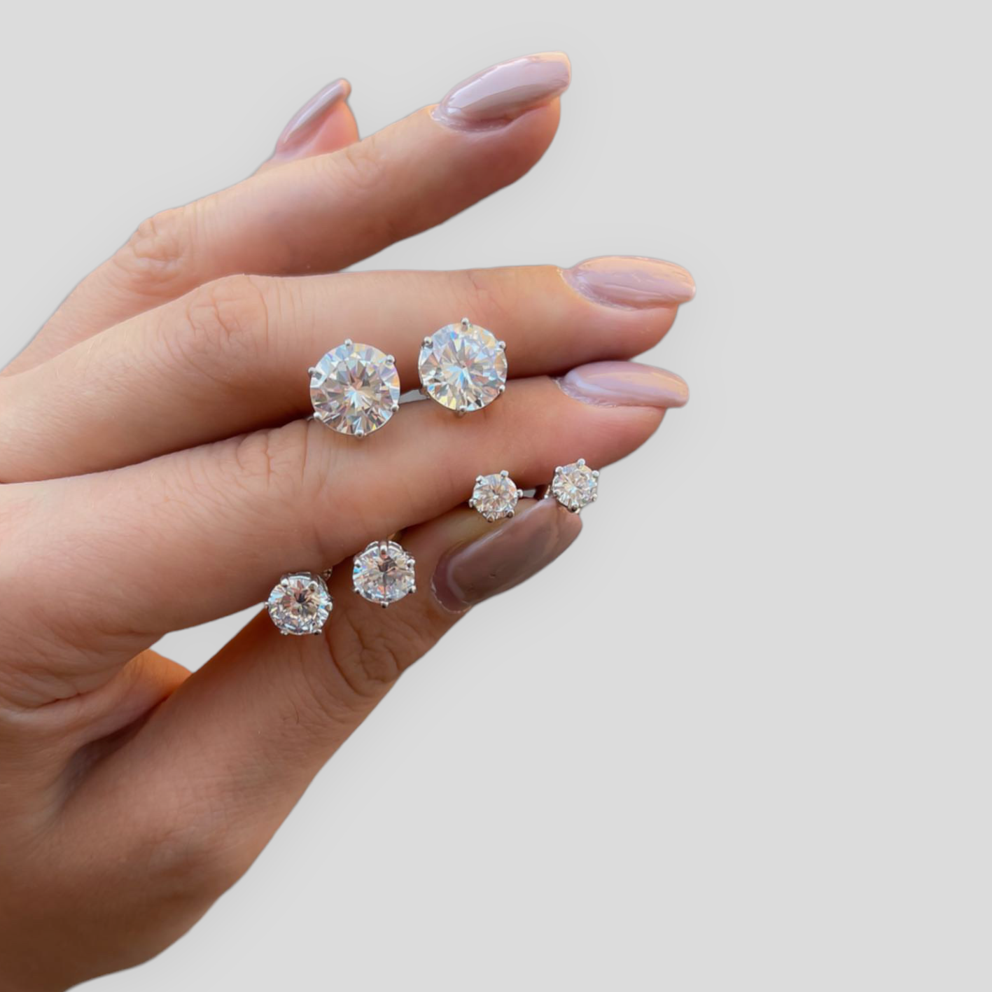 Orecchini Punti Luce con Zirconi a Lobo Taglio Brillante in Argento 925% - placcati in oro giallo - placcati in oro rosa