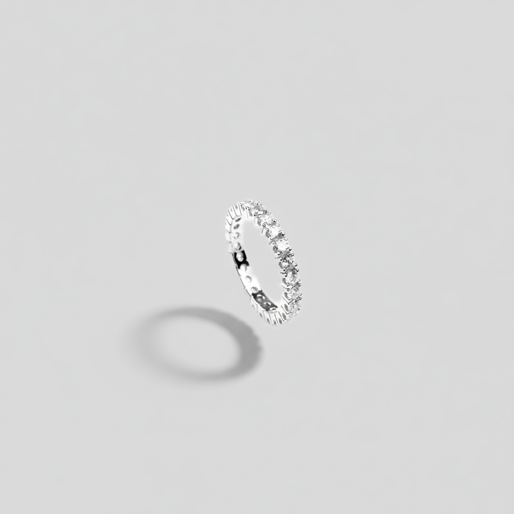 Anello Eternity Fedina in Argento 925 con Zirconi Grandi e Piccoli in Argento, Placcato Oro Giallo e Placcato Oro Rosa