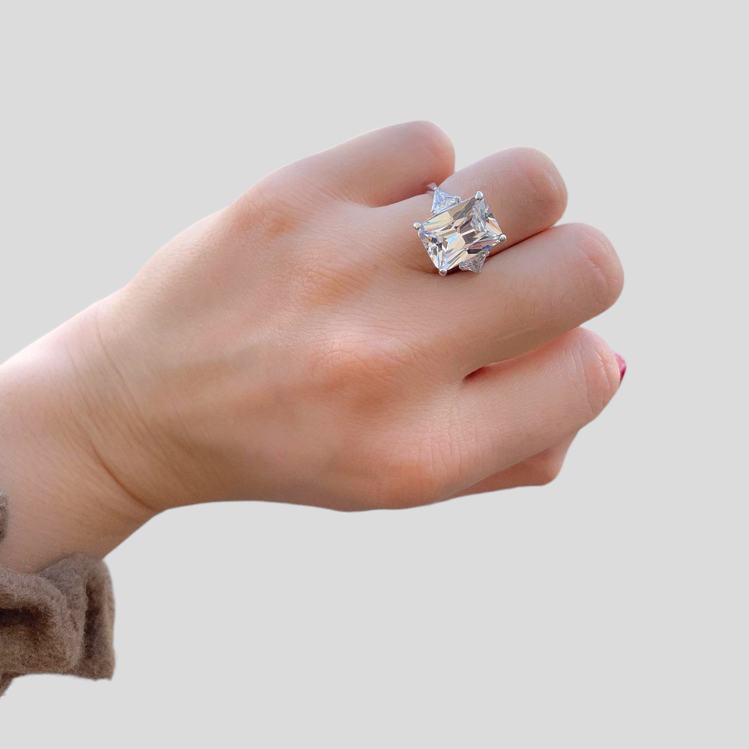 Acquista Anello Aperto Con Pavé Completo Di Zirconi Naturali Brillanti Kinel Per Gioielli Di - Foto 5