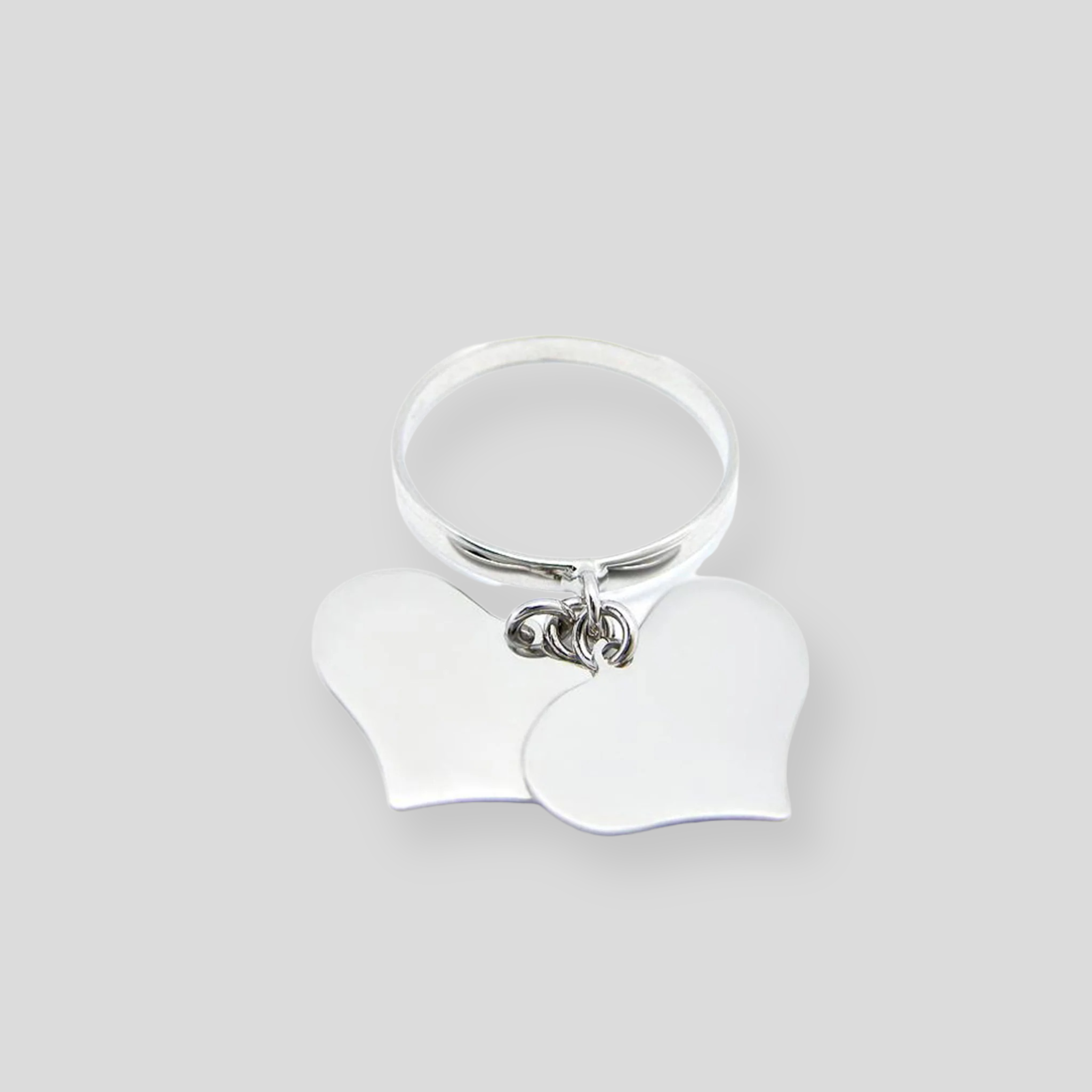 Anello a Cuore Pendente in Argento 925, Oro Giallo e Oro Rosa - Regalo d'amore eterno personalizzato