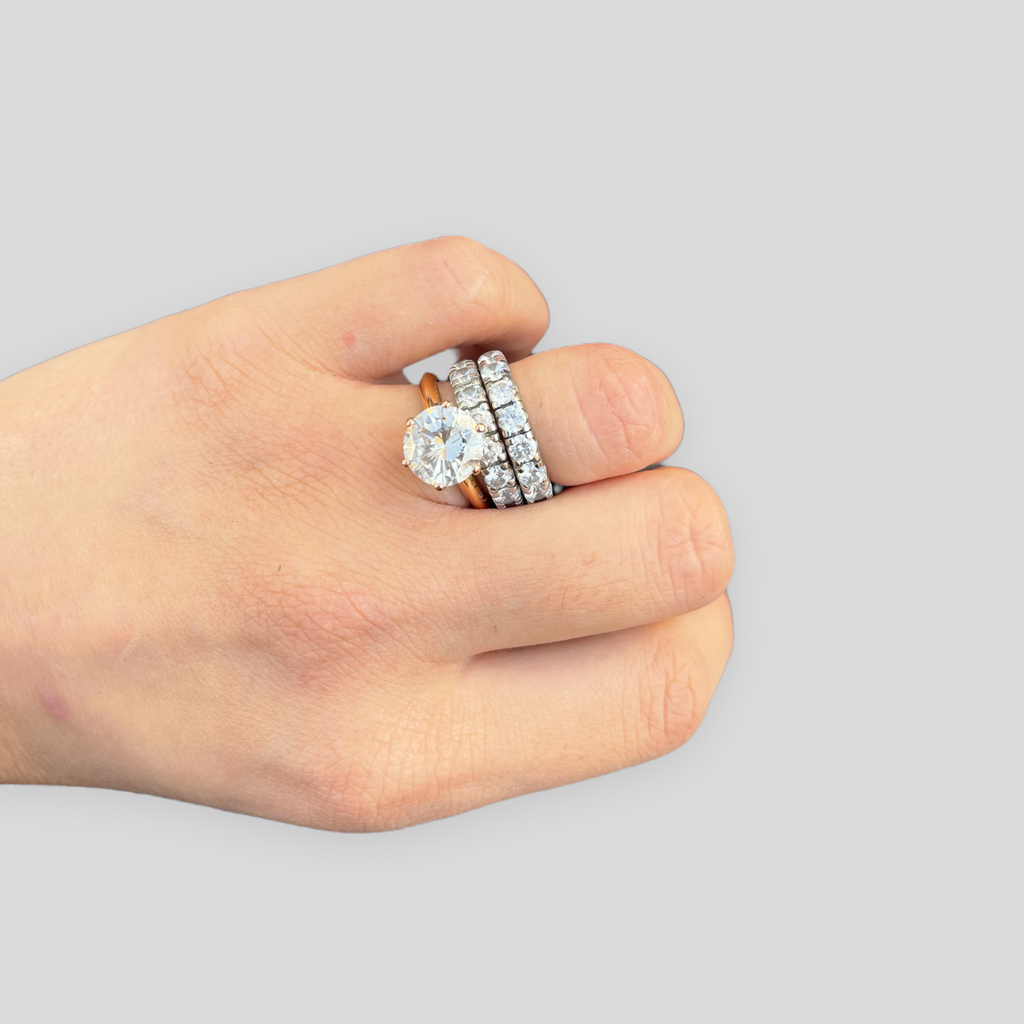 Anello Solitario 6 Griff in Argento 925 con Zircone Caratura 3,30 e Taglio Brillante peso 4,3gr