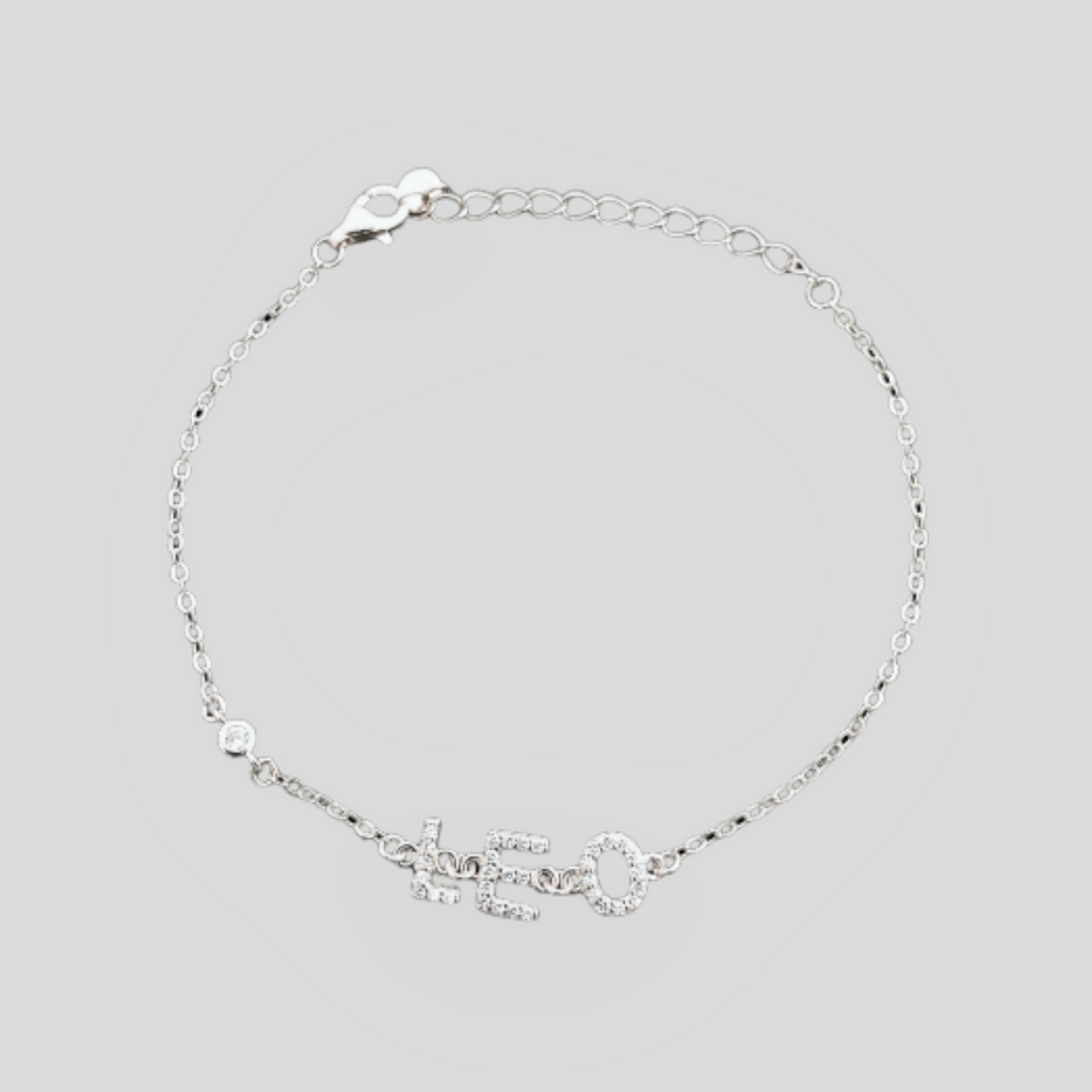 Bracciale con Segno Zodiacale in Argento 925 e Zirconi - Lunghezza 16+4cm