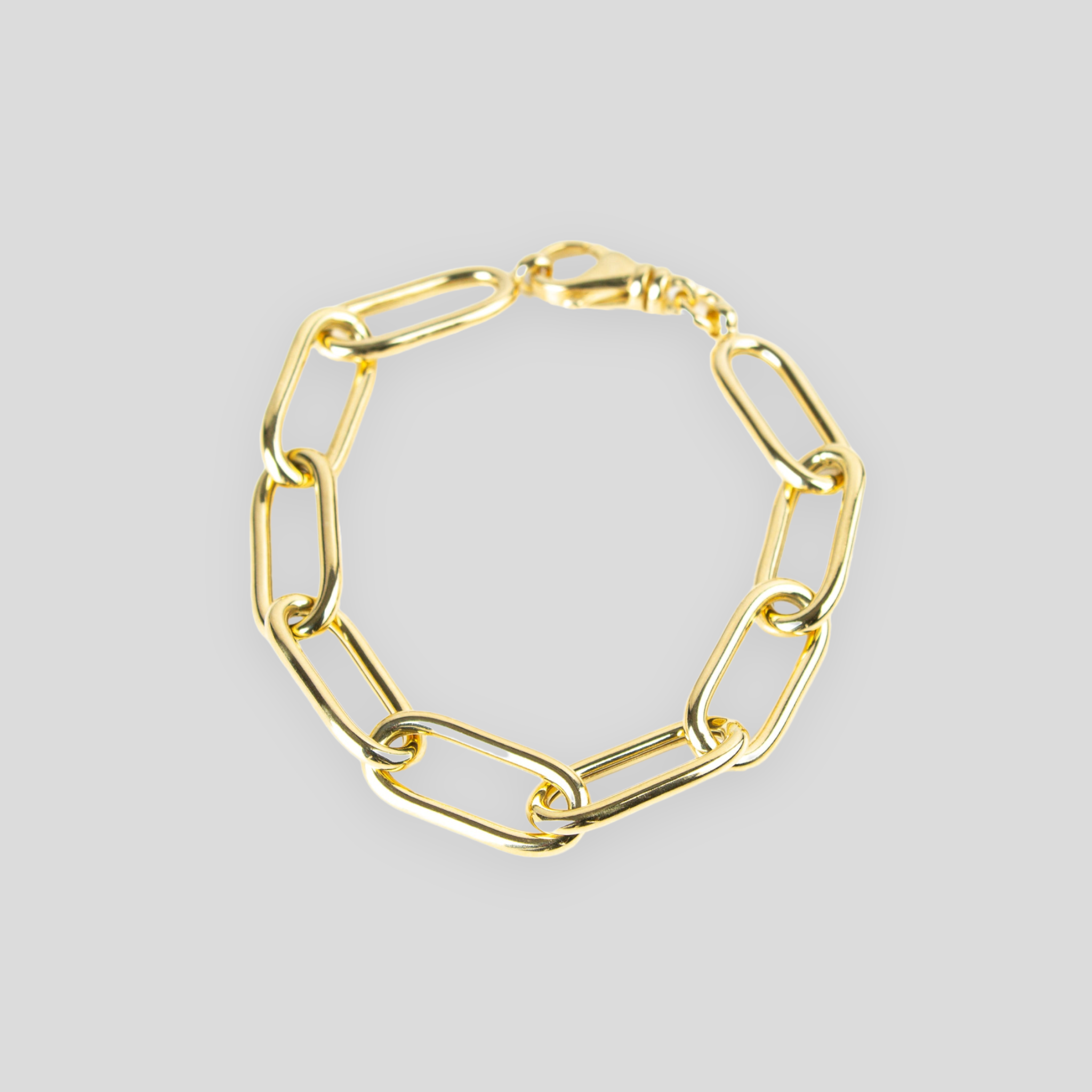 Bracciale Catena Big Rettangolare in Argento 925 - Colori Argento, Oro Giallo e Oro Rosa