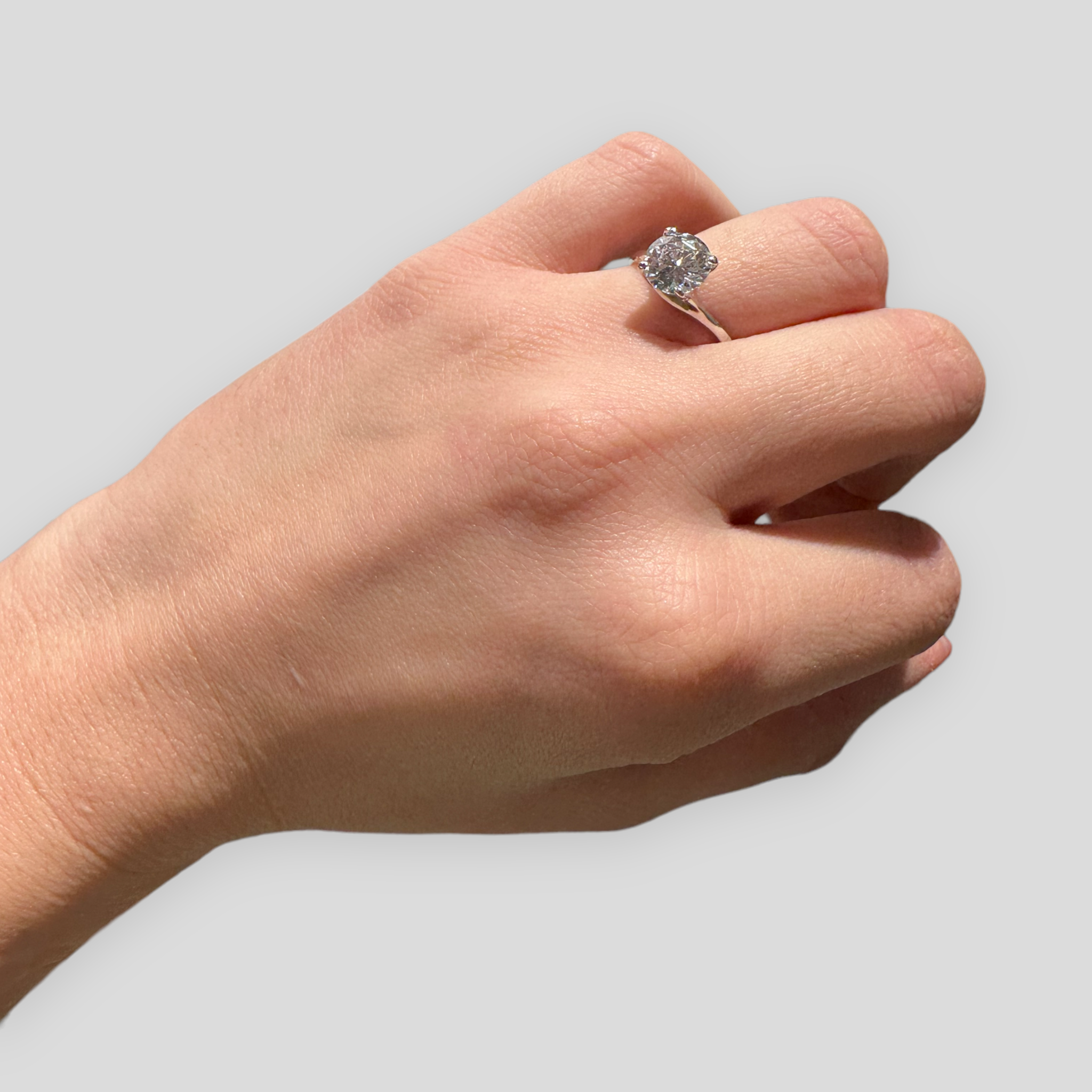 Anello Solitario in Argento 925 con Zircone Taglio Brillante da 2 Carati