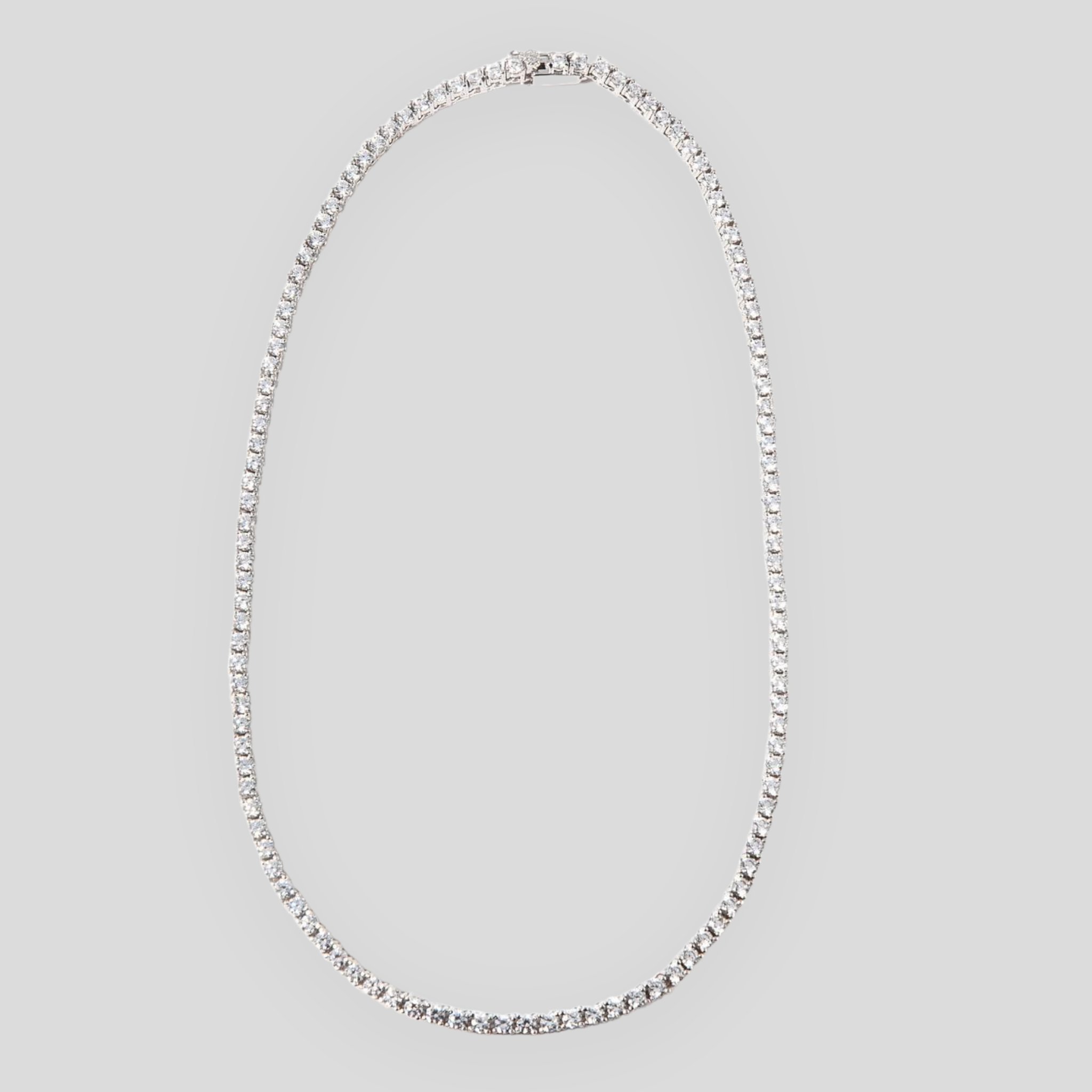 Collana Tennis con Zirconi Taglio Brillante in Argento 925 - Disponibile in 3 Colori e Lunghezze