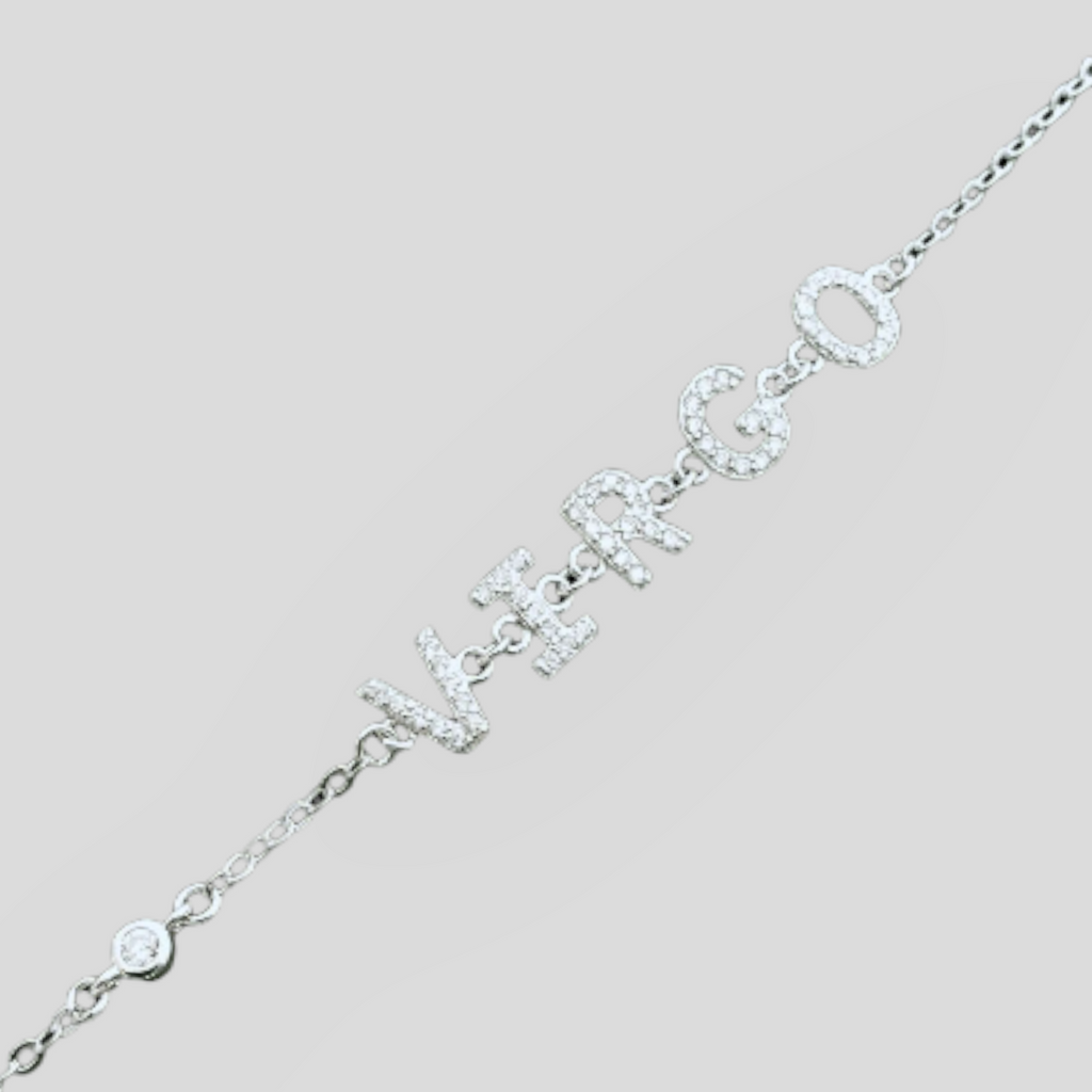 Bracciale con Segno Zodiacale in Argento 925 e Zirconi - Lunghezza 16+4cm