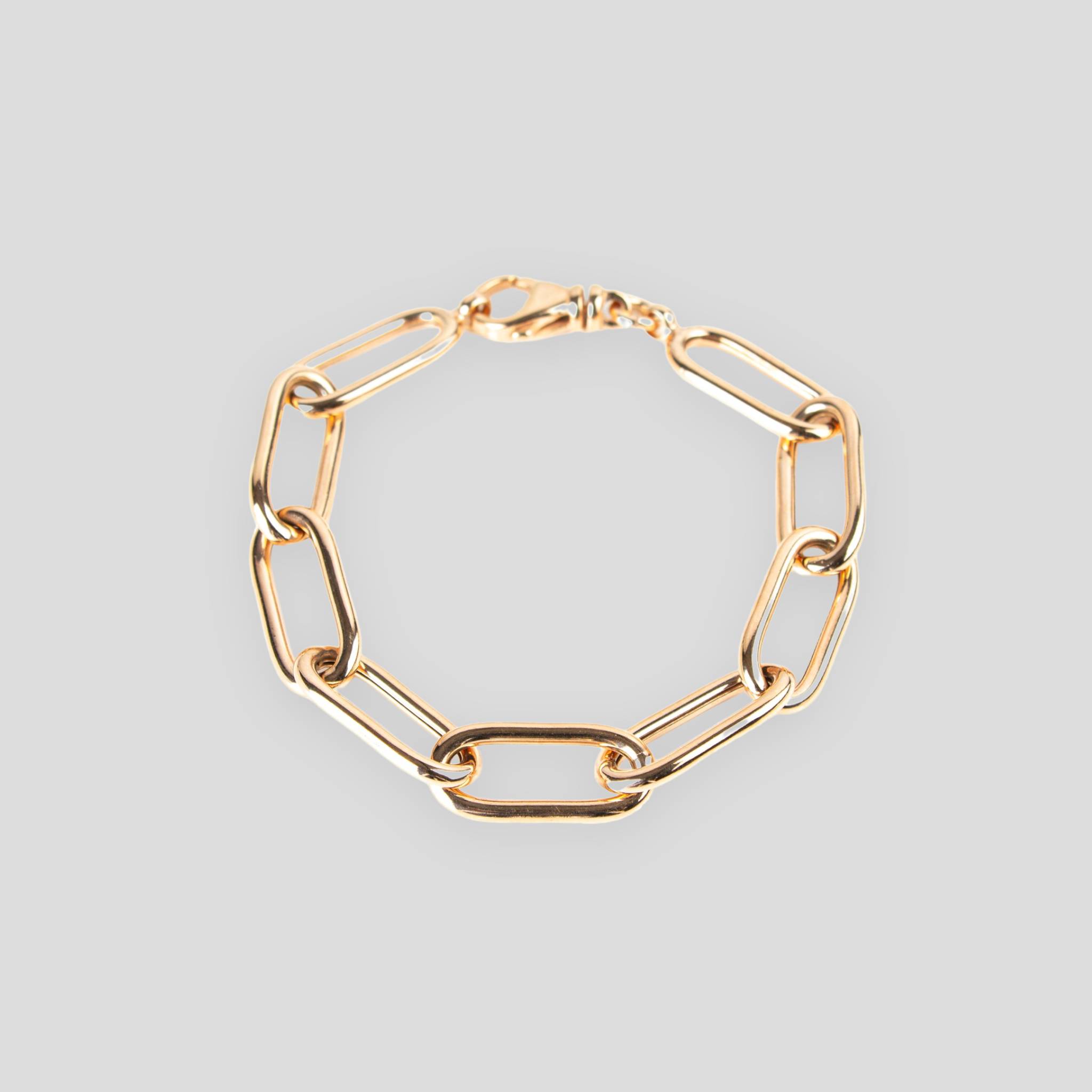 Bracciale Catena Big Rettangolare in Argento 925 - Colori Argento, Oro Giallo e Oro Rosa